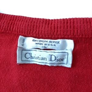Dior Sweaters - Christian Dior Vintage V-Neck Red Sweater USA Dior Sweaters - Christian Dior Vintage V-Neck Red Sweater USA